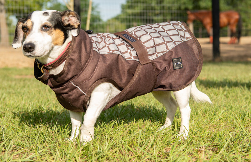 FITS All Weather Dog Coat - Taupe Blocks / S/13 FITS All Weather Dog Coat - Taupe Blocks / S/13
